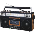 Retro 4-Band Radio and Cassette Player with Bluetooth® (Wood)